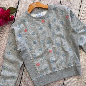 b1-- NWT gray CHAMPION reverse weave women's pullover sweater XS $65